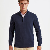 Men's cotton blend ¼ zip sweater