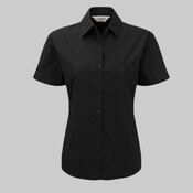 Russell Collection Ladies Short Sleeve Easy Care Cotton Poplin Shirt