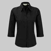 Russell Collection Ladies 3/4 Sleeve Fitted Poplin Shirt
