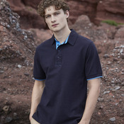 Contrast piqué polo shirt