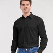 Long sleeve pure cotton easycare poplin shirt