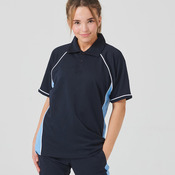 Kids piped performance polo