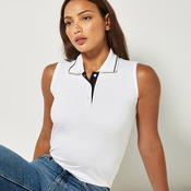 Kustom Kit Ladies Proactive Sleeveless Cotton Piqué Polo Shirt
