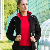 Finden and Hales Ladies Contrast Micro Fleece Jacket