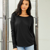 Bella Ladies Flowy 2x1 Long Sleeve T-Shirt