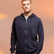 Unisex slim-fit zip-through hoodie