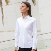 Henbury Ladies Long Sleeve Stretch Poplin Shirt