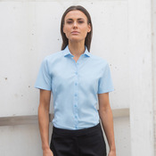 Henbury Ladies Short Sleeve Stretch Poplin Shirt