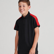 Kids contrast panel polo