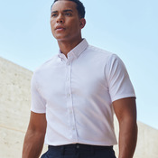 Henbury Modern Short Sleeve Slim Fit Oxford Shirt