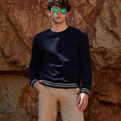 Front Row Unisex Striped Cuff Sweatshirt