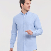 Men's Long Sleeve Tailored Washed Oxford Shirt