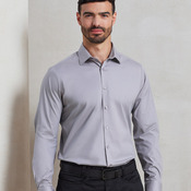 Stretch fit cotton poplin long sleeve shirt