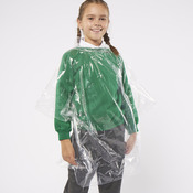 Kids emergency hooded plastic poncho