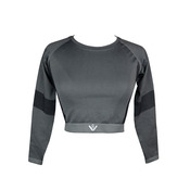 Seamless Panelled Long Sleeve Crop Top 